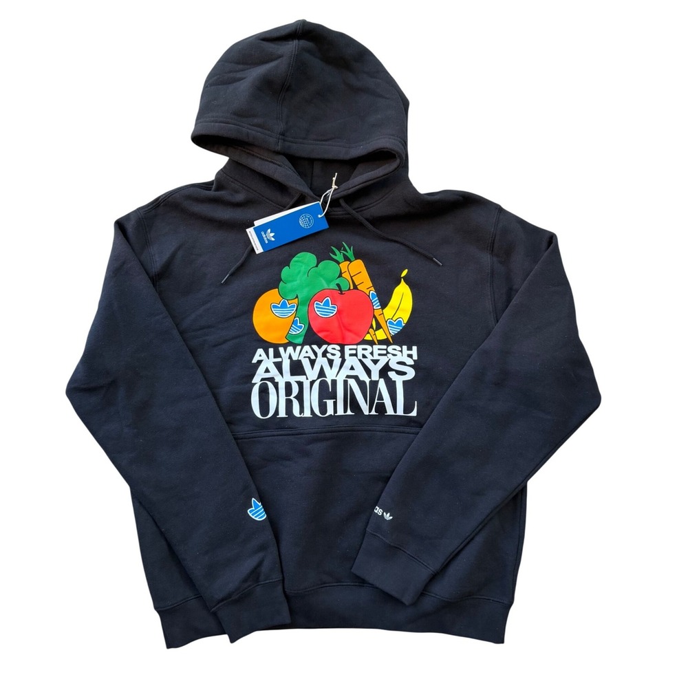 NWT Adidas Originals OG Trefoil Hoodie Mens Sz Large Black Logo Pullover HD5259
